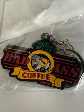 Badass Coffee of Hawaii Key Chain NWOT